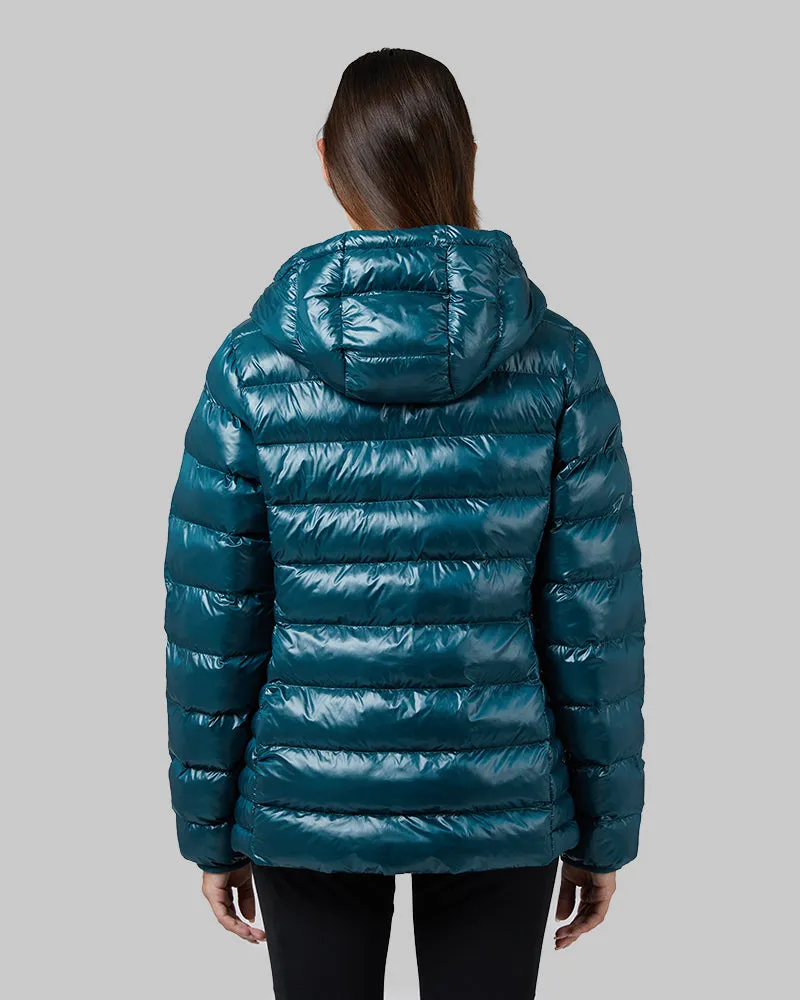 WOMEN'S SHINY POLY-FILL HOODED JACKET