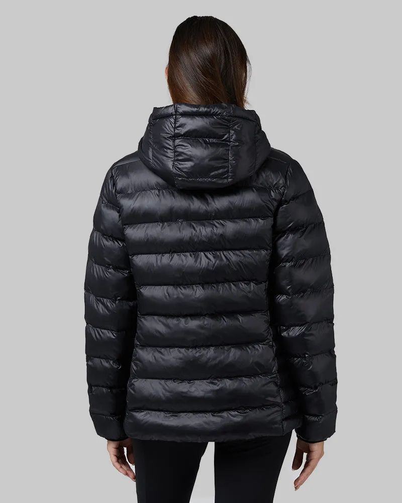 WOMEN'S SHINY POLY-FILL HOODED JACKET