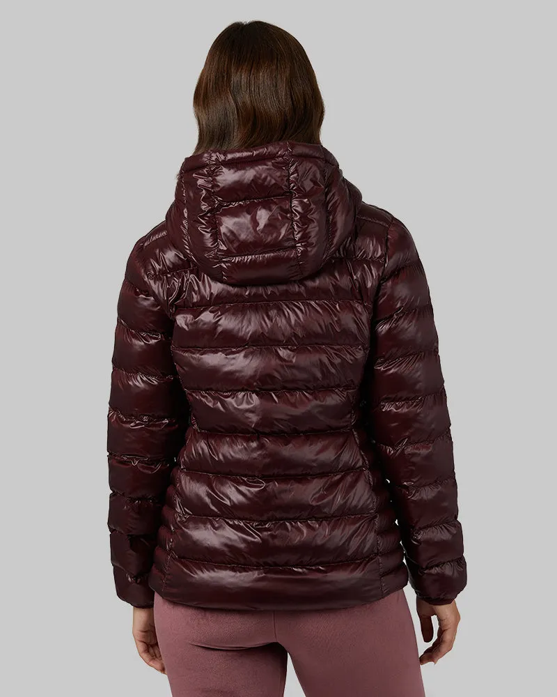 WOMEN'S SHINY POLY-FILL HOODED JACKET