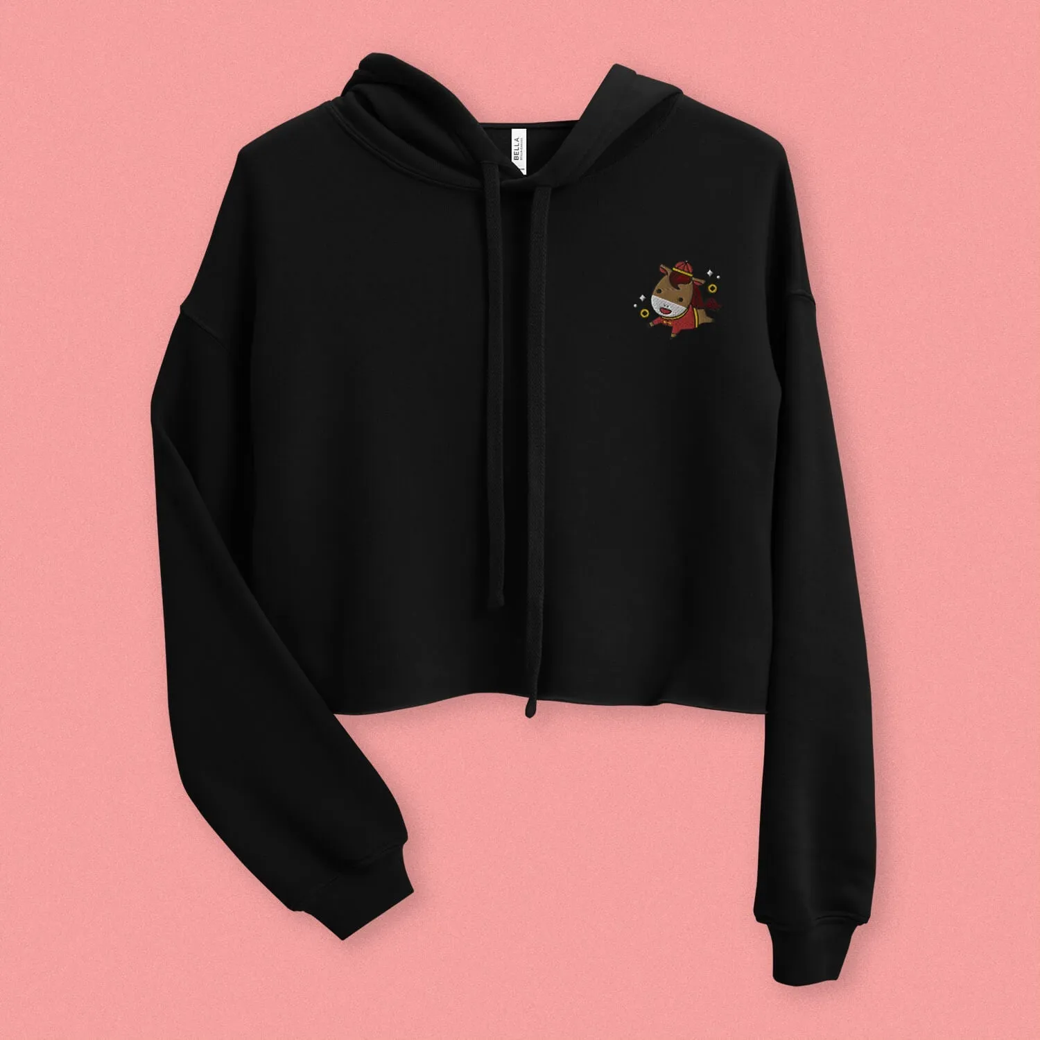 Year of the Horse Embroidered Crop Hoodie