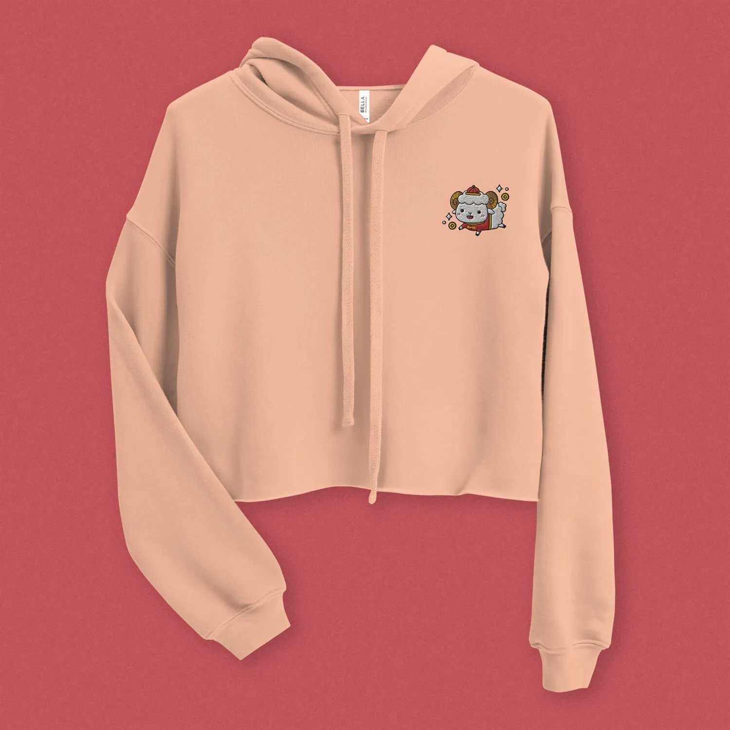 Year of the Sheep Embroidered Crop Hoodie