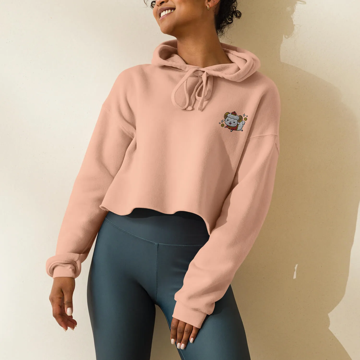 Year of the Sheep Embroidered Crop Hoodie