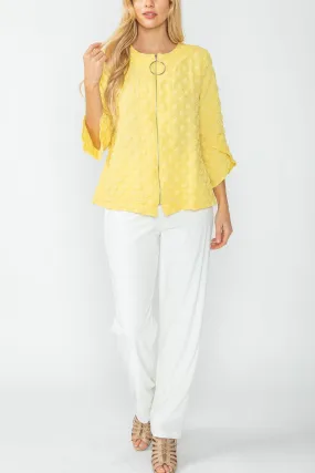 Yellow Flare Zip Up Jacket